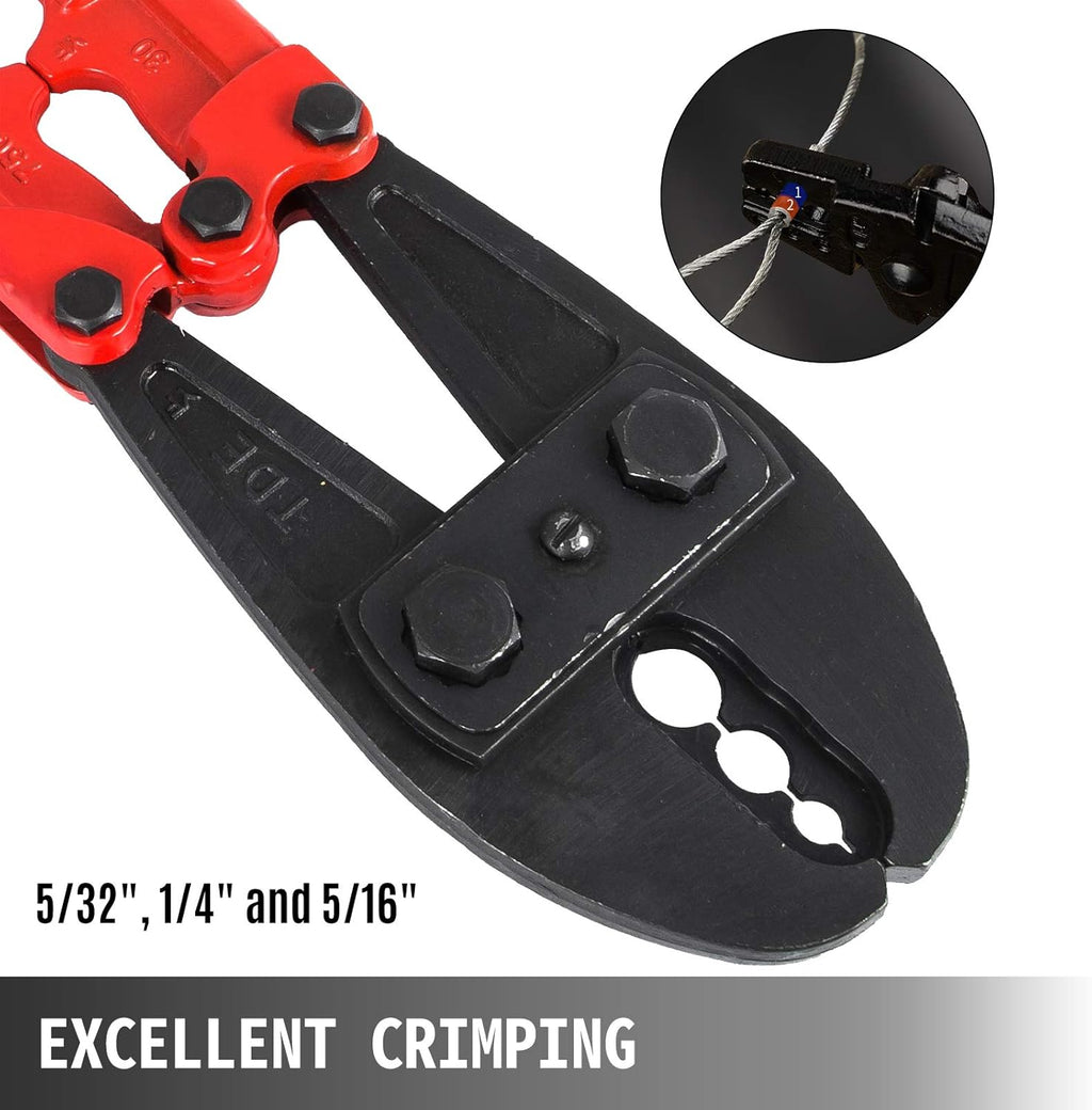 Hand Swager Crimper 30 Inch Swaging Tool for 5/32" 1/4" 5/16" Wire Rope B429