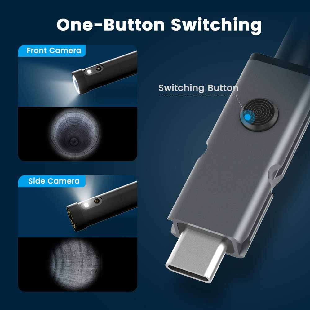 Endoscope 1080P HD Digital Borescope Camera Waterproof 4.5 Inch IPS Screen with 6 LED Lights, Semi-Rigid Cable, 32GB TF Card and Tool Bag (16.5FT) N2855