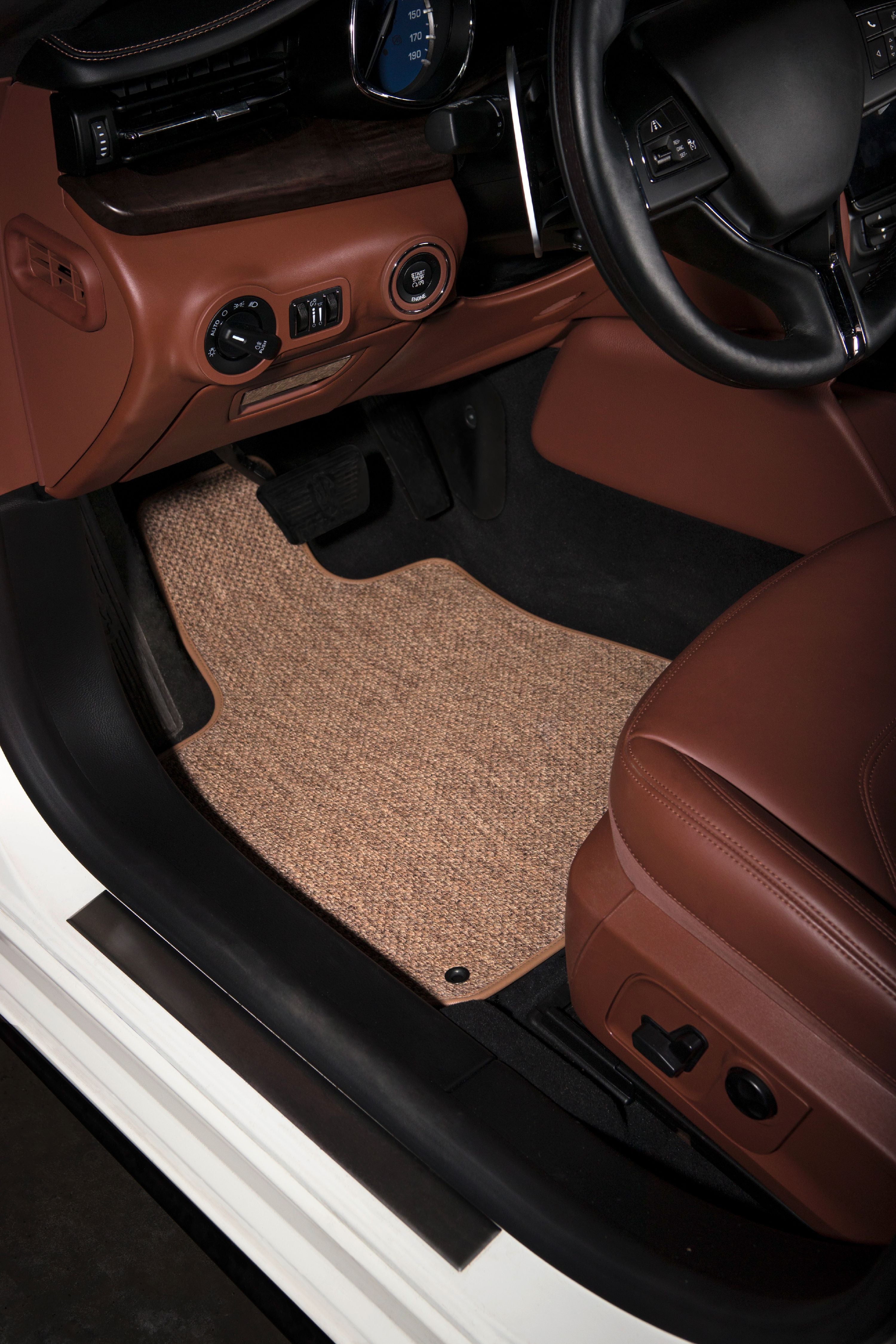 Beige All-Weather Textile Car Mats for Tesla Model X H26557