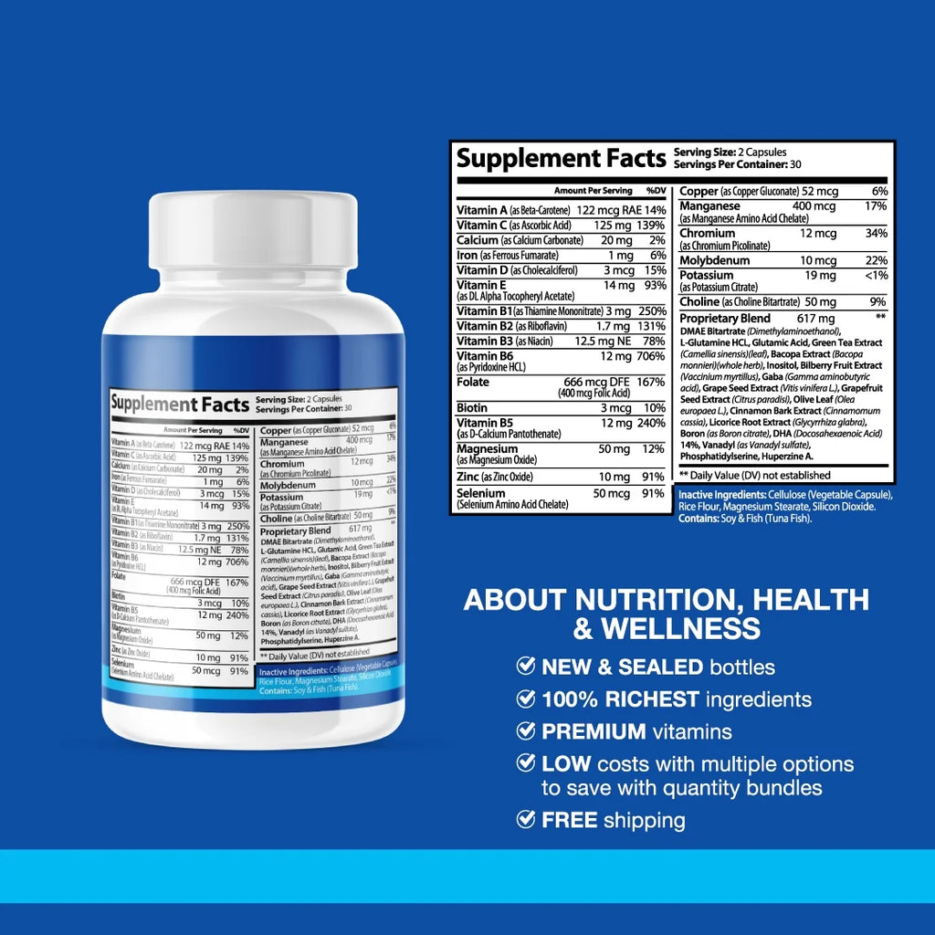 120 Capsules Brain Boost Supplement F644117