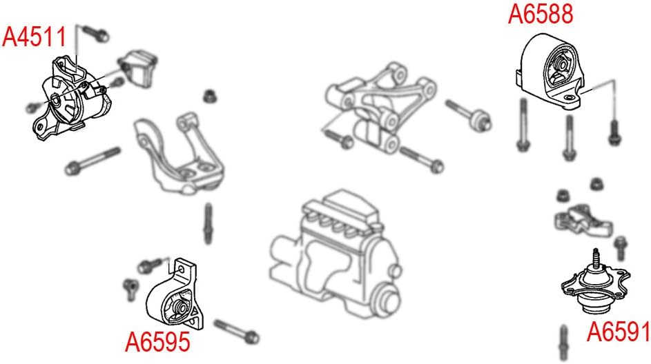 Engine Motor Mount 4 Pcs M2416
