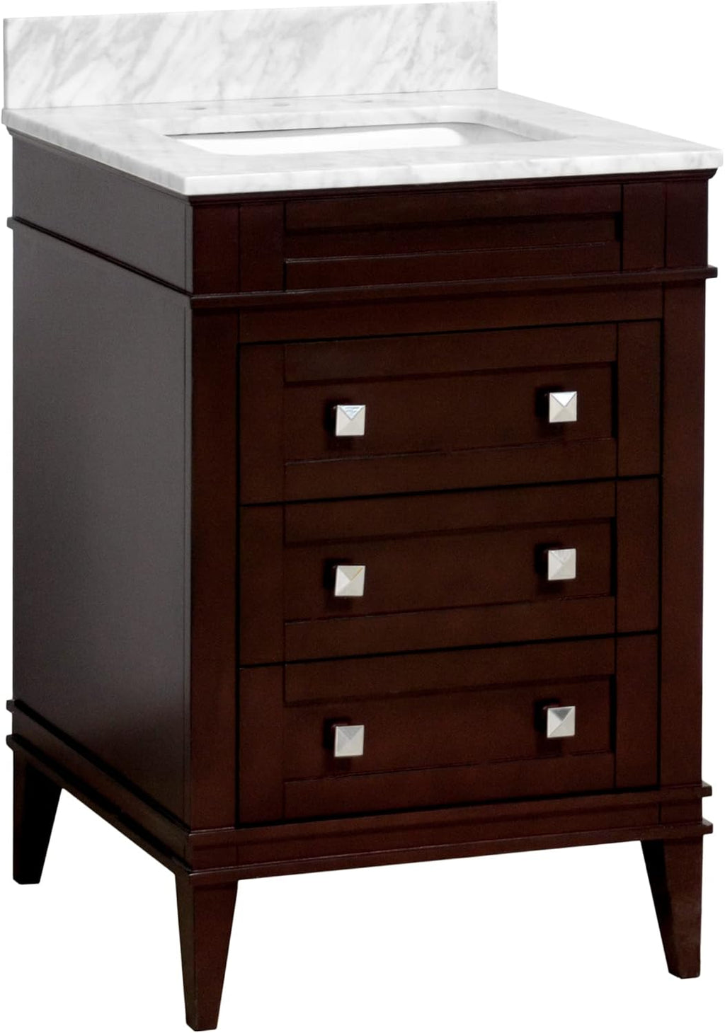 24-inch Bathroom Vanity with Carrara Marble Countertop and White Ceramic Sink A11459