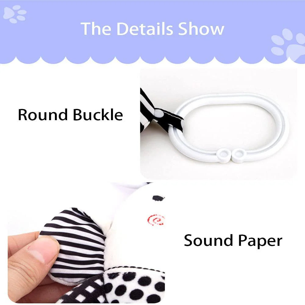 Black and White High Contrast Soft Plush Baby Rattle Toy (Fox) M2951