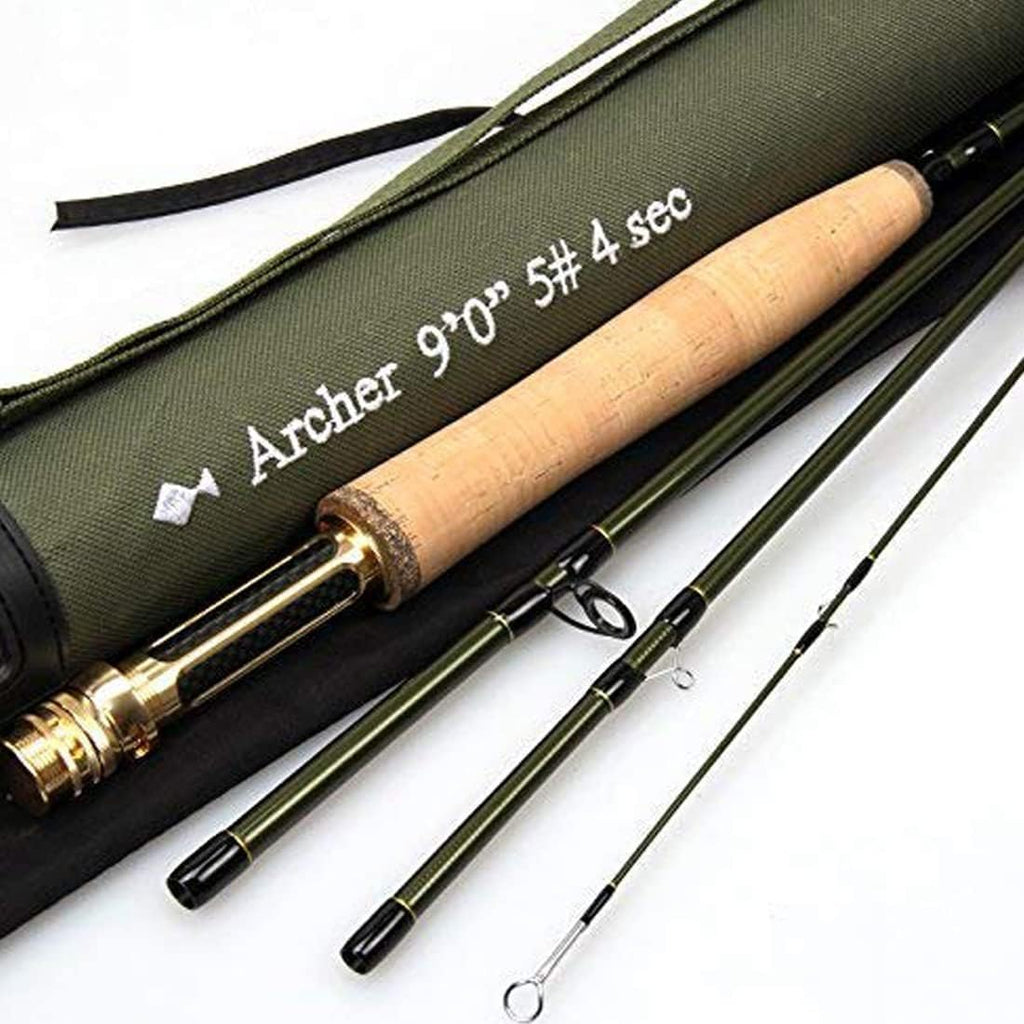 4 Section 3/4/5/8WT Fast Action Dark Green Fly Rod M6552