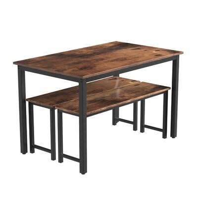 4 - Person Dining Set Distressed Brown Black L57643