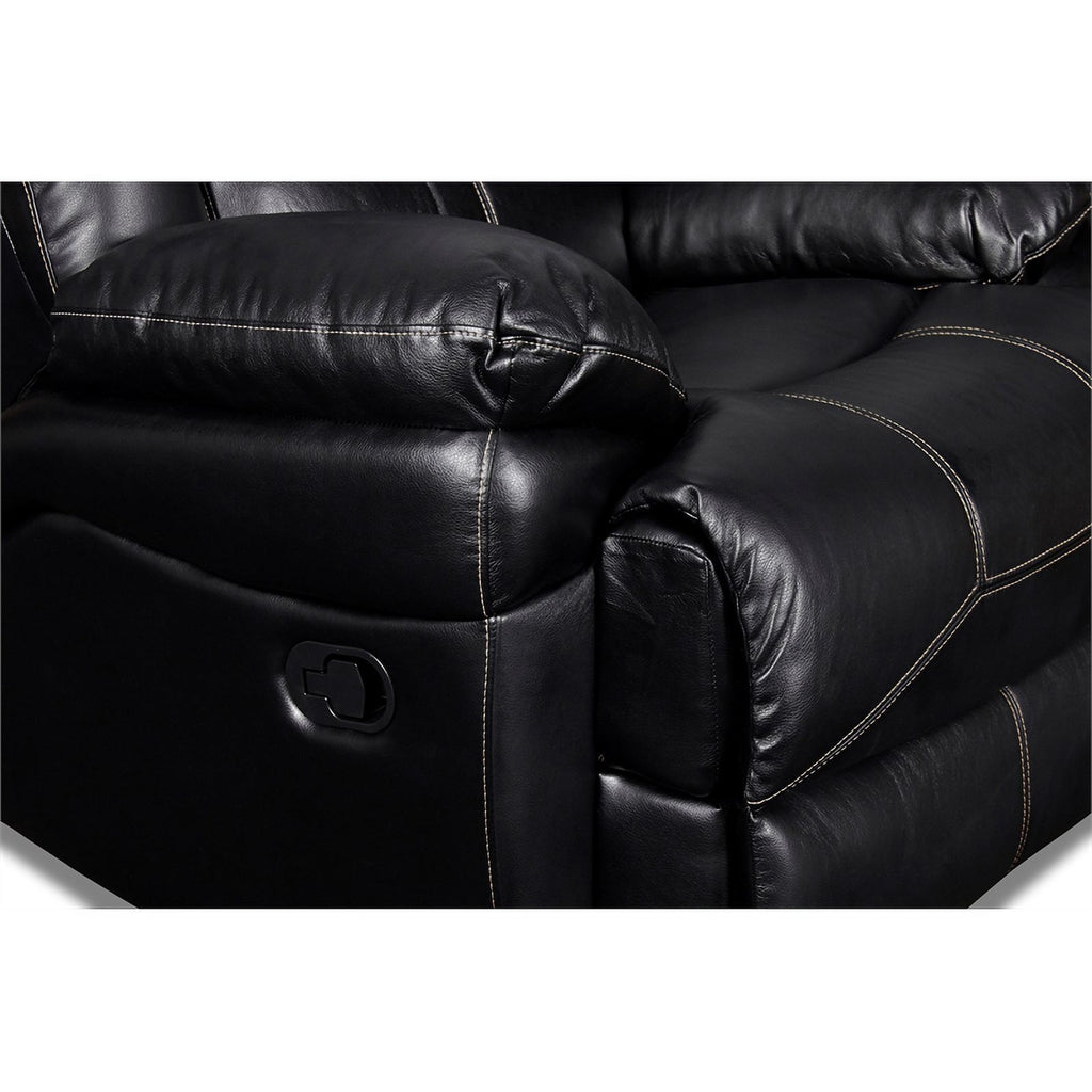 Black Upholstered Fabric Glider Recliner W68789