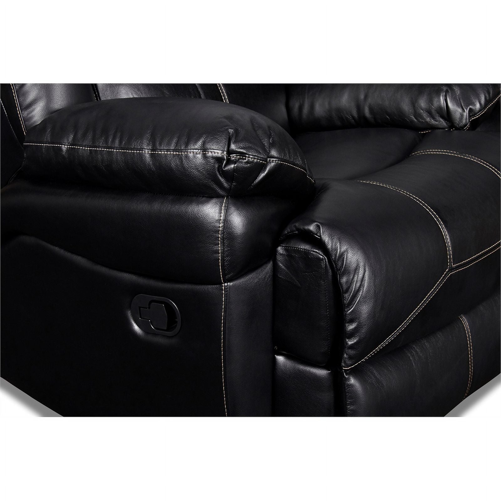 Black Upholstered Fabric Glider Recliner W68789