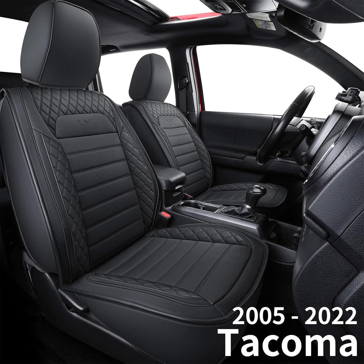 Black & Gray Water Proof Faux Leather Seat Covers H75179
