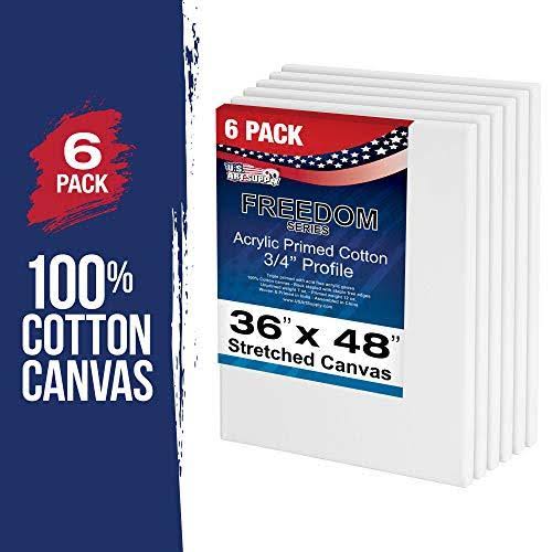36 x 48 inch Stretched Canvas 12-Ounce Primed 3-Pack White Blank Heavy-Weight Gesso Y941173