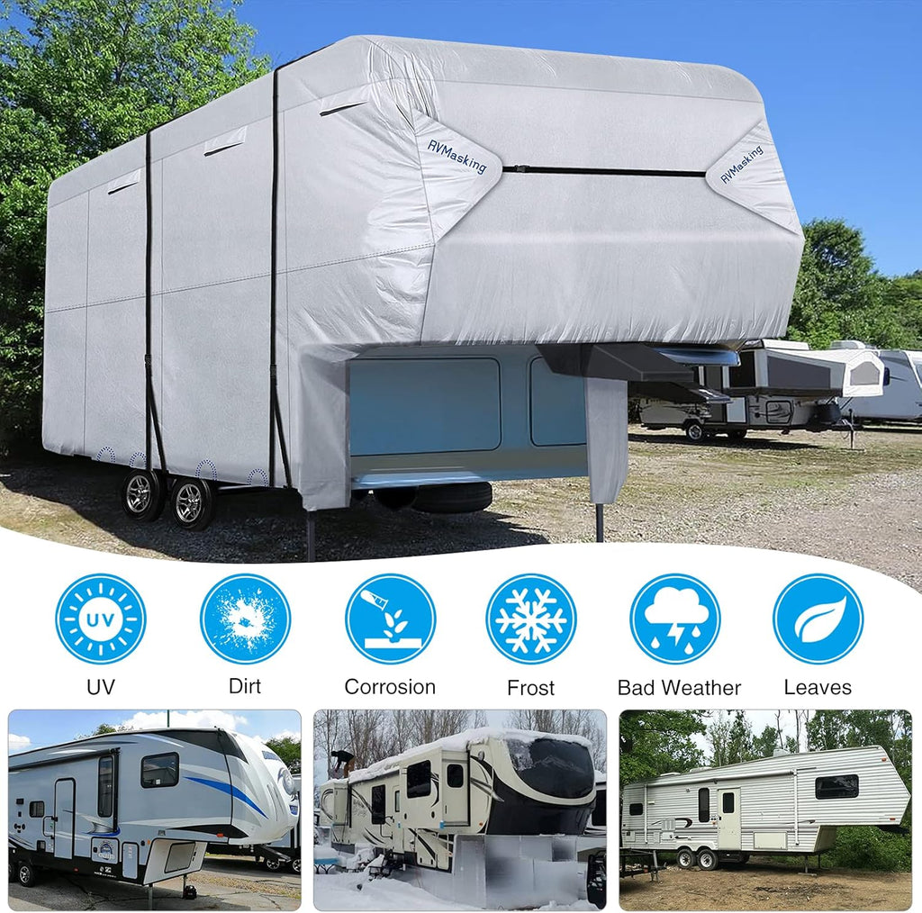 Rip-Stop Waterproof Polyester 5th Wheel RV Cover Pack of 2 W90664