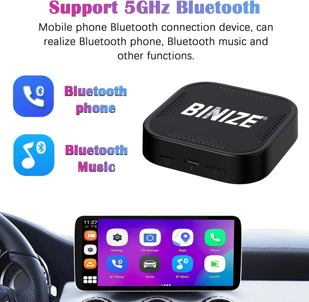 Wireless CarPlay Android AUTO Multimedia Video Box 4G Cellular, 4GB+64GB, 8 Core, Android 9.0 System, Built-in Navigation, Support SIM & TF Card Bluetooth, OEM Wired CarPlay Q397914