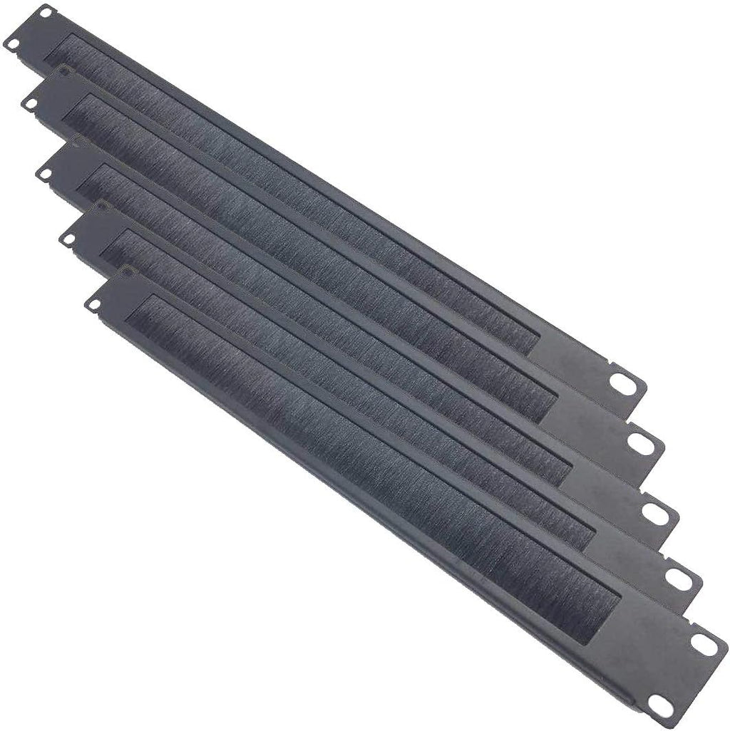 5 Pack 1U Brush Cable Manager Horizontal Rack Mount Cable Management Strip Panel for 19 Inch Server Rack Y68764