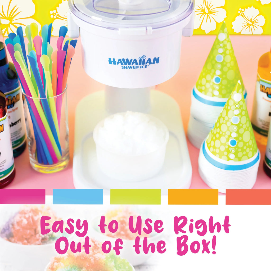 Multicolor Snow Cone Machine Package with Syrup and Accessories N3544
