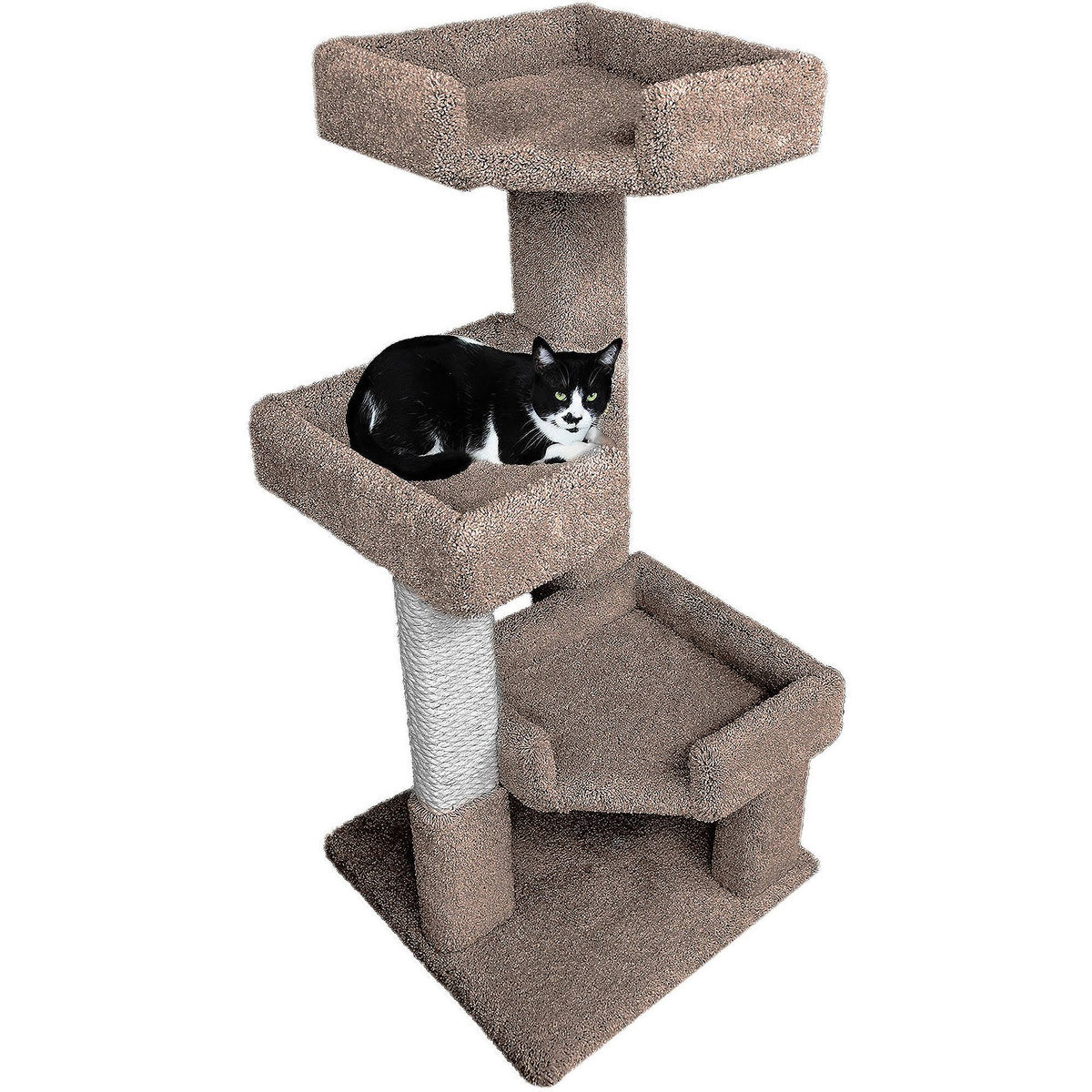 Solid Wood Triple Kitty Pad Cat Condos J7453