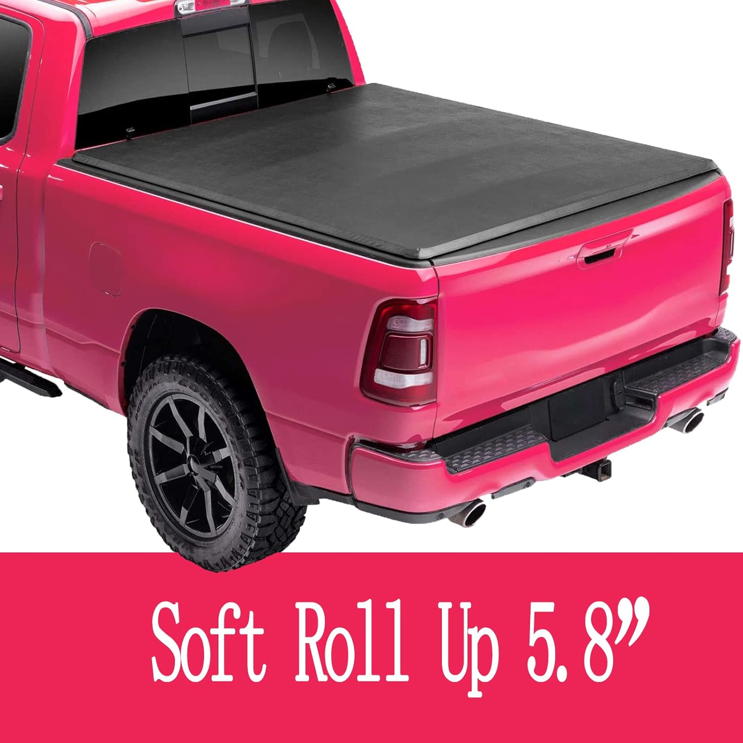 Soft Roll Up Truck Bed Tonneau Cover for 5.8' Bed Pickup Y11973