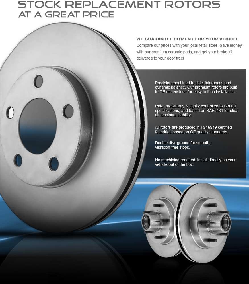 Black Drilled/Slotted Brake Disc Rotors with Metallic Brake Pads G5725