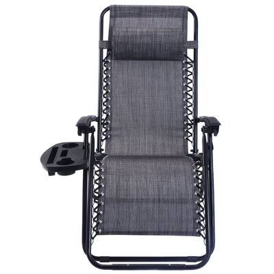 Gray Reclining Folding Zero Gravity Chair X34002