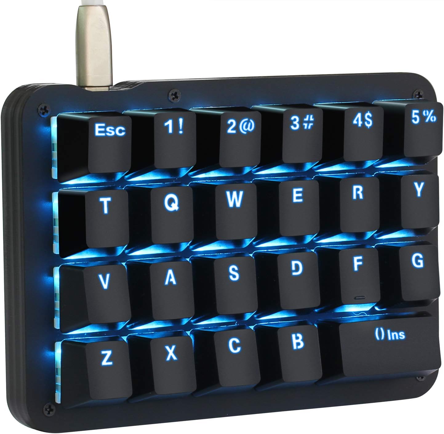 23 Key One-Handed Mechanical Keyboard with Blue Backlit P95045