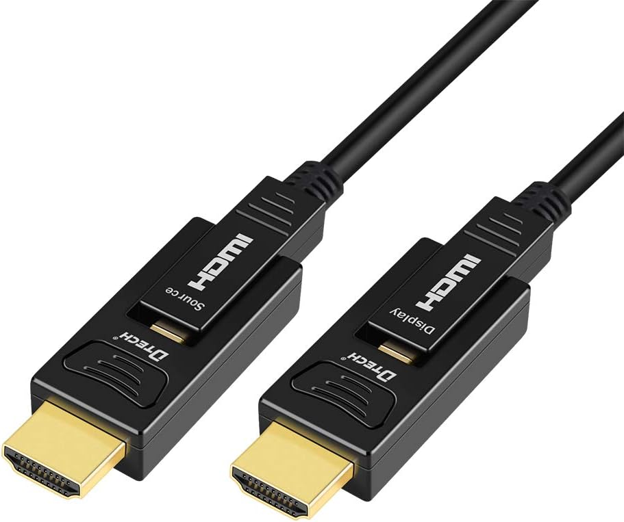 Fiber Optic HDMI Cable 100 Feet 4K 60Hz 18Gbps High Speed Ultra HD with Dual Micro HDMI and Standard HDMI Connector T719