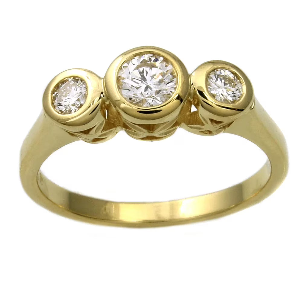 14K Yellow Gold Three-Stone Diamond Ring W52537