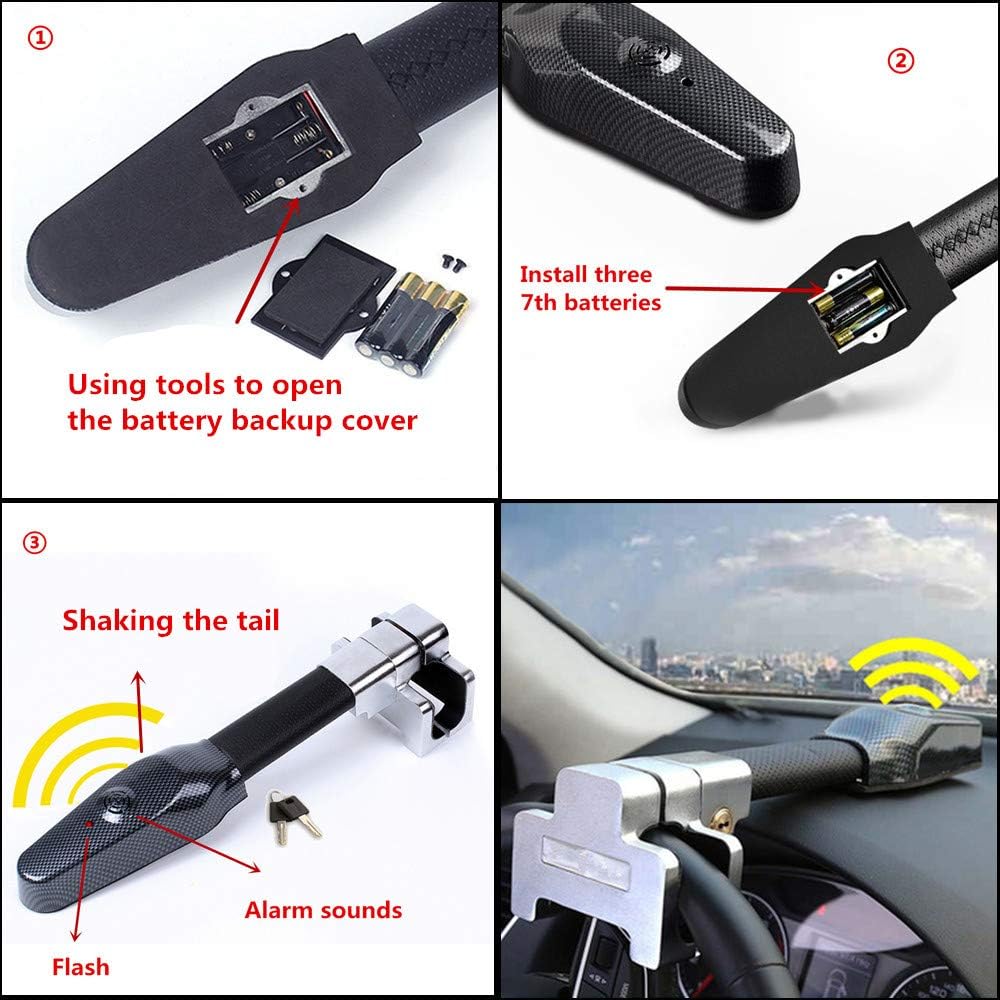 Retractable Steering Wheel Lock with Alarm H849