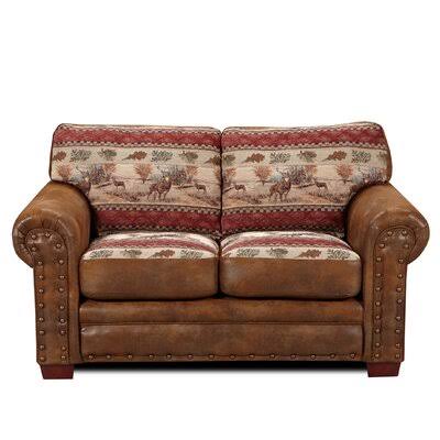 Rust Red Microfiber Round Arm Loveseat G83210