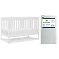 4-in-1 Convertible Crib with Crib & Toddler Mattress, Waterproof, Midnight Grey A1602