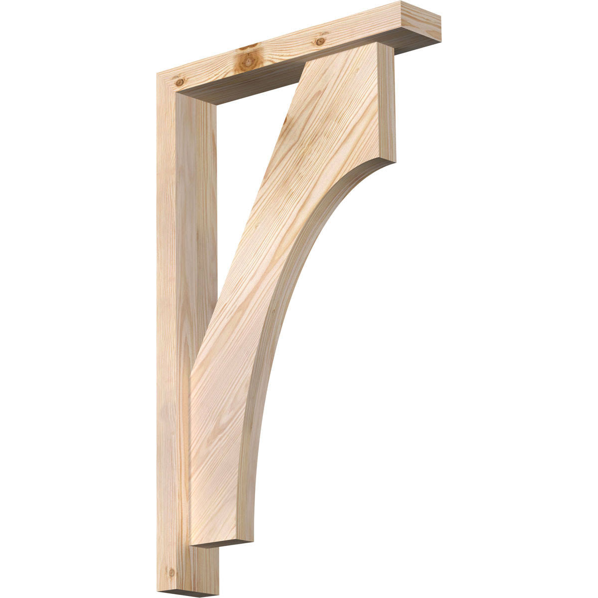 3 1/2x22W x 18x22D x 30x22H Douglas Fir Bracket with Offset Brace R4335