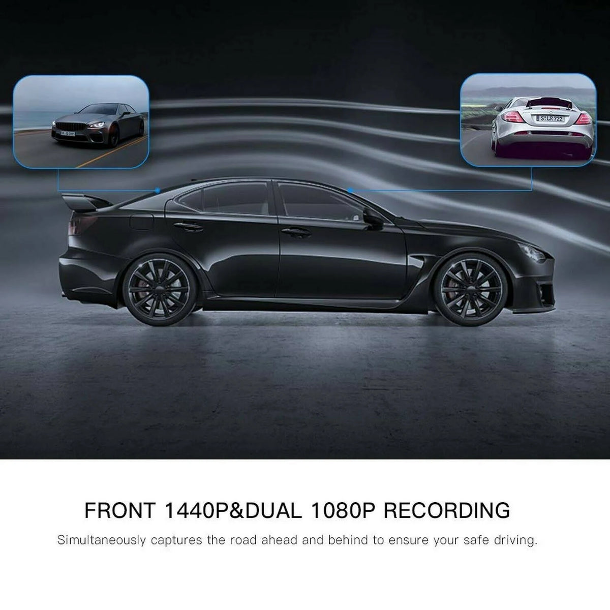 1440p 1080p Dual Dash Cam FHD Front and Rear Camera V3710