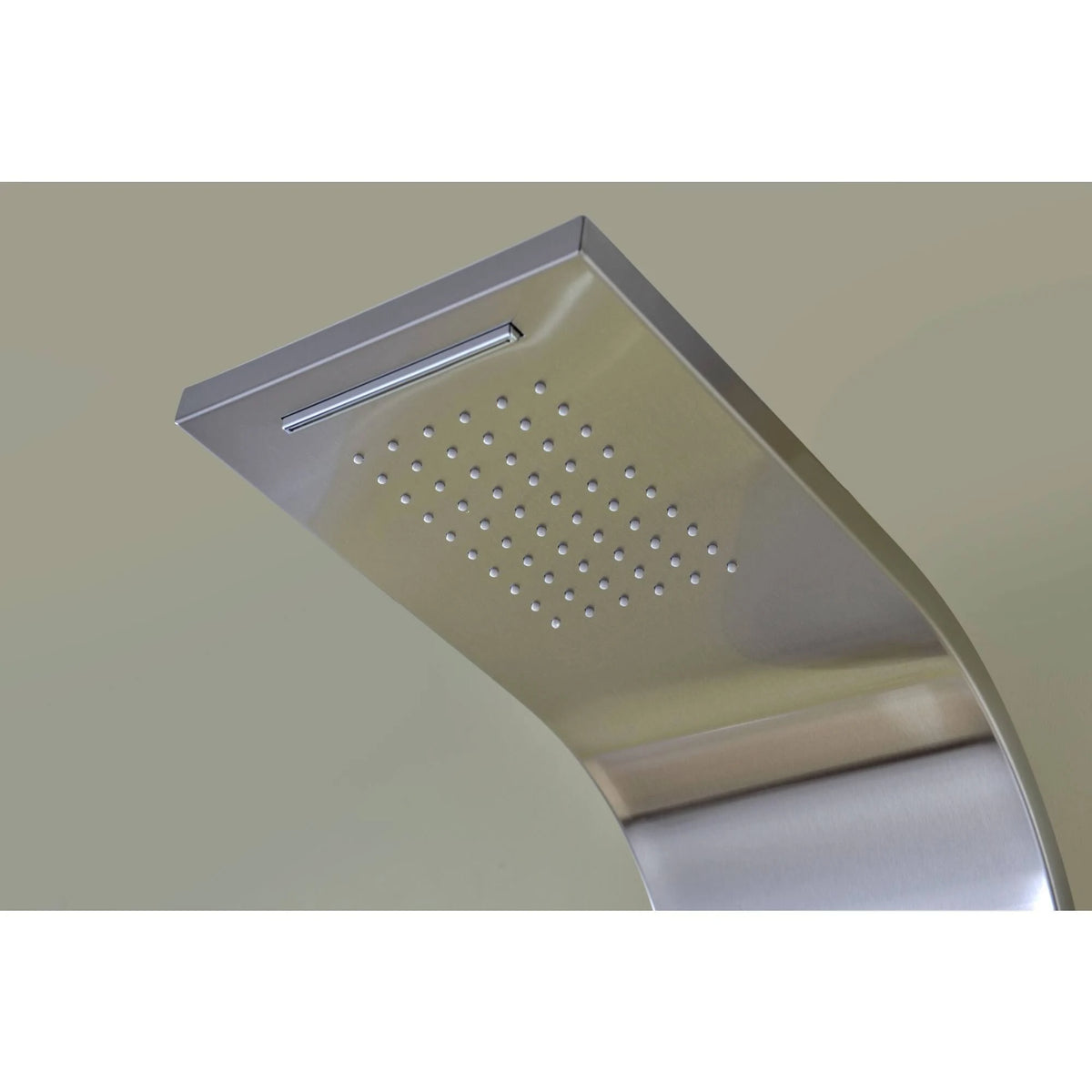 Brushed Steel 2-Jetted Shower Panel with Heavy Rain Shower and Spray Wand H90138