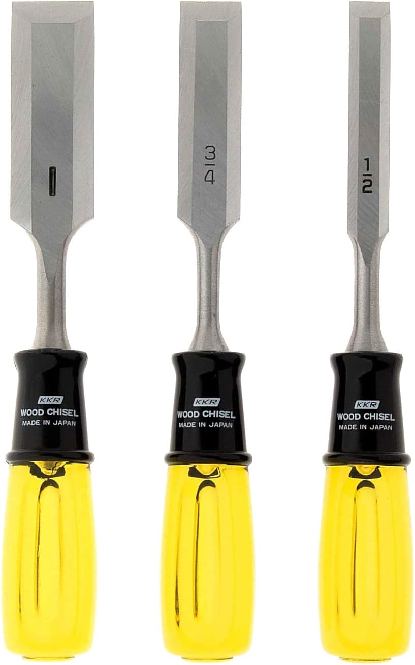 3-piece Japanese Steel Wood Chisel Set with Safety Cap H710768
