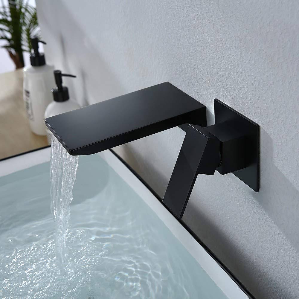 Single Handle Wall Mount Waterfall Bathroom Sink Faucet D79443