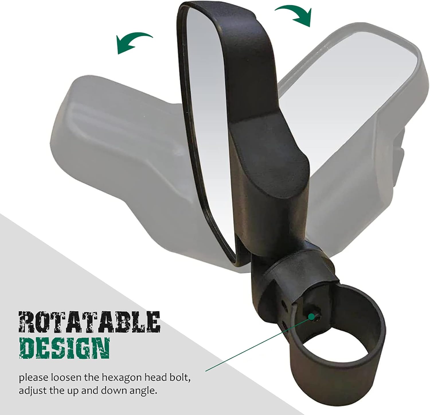 UTV Centre View & Side View Mirror for 1.5''-2'' Roll Cage Bar w/ Pair Grab Handle Set U43170
