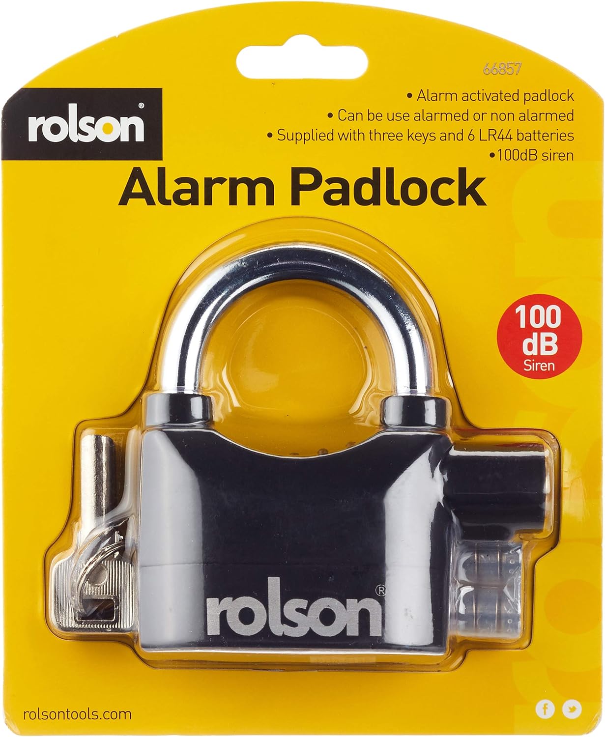 Alarm Padlock with 100db Siren, Pack of 2 J54078