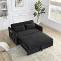 55" Convertible Velvet Sofa Bed with 2 Detachable Arm Pockets, 2 Pillows F694