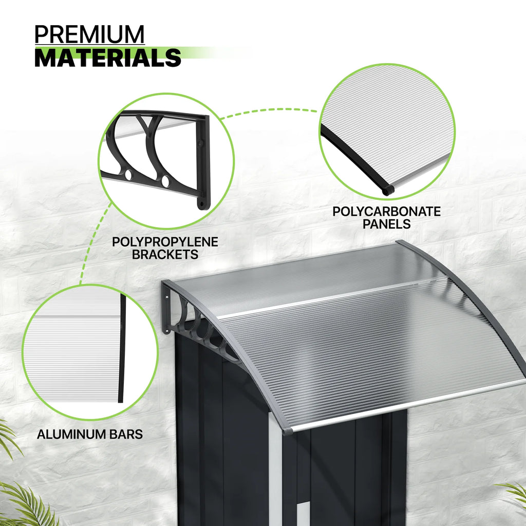 Black Polycarbonate Window Awning and Door Canopy Y242