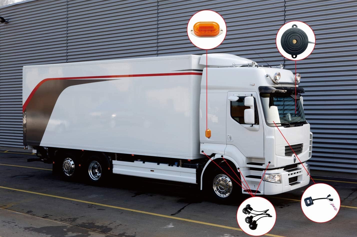 Blind Spot Detection Ultrasonic Sensor Monitoring System for Truck Trailer T47640