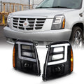 Black Smoked LED Projector Headlight C720