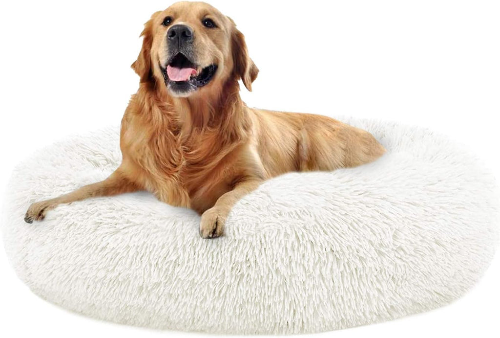 Calming Dog Bed Faux Fur Donut Cuddler Washable Pack of 2 A828