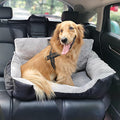 Black Washable Plush Dog Car Seat with Storage Pocket G211382