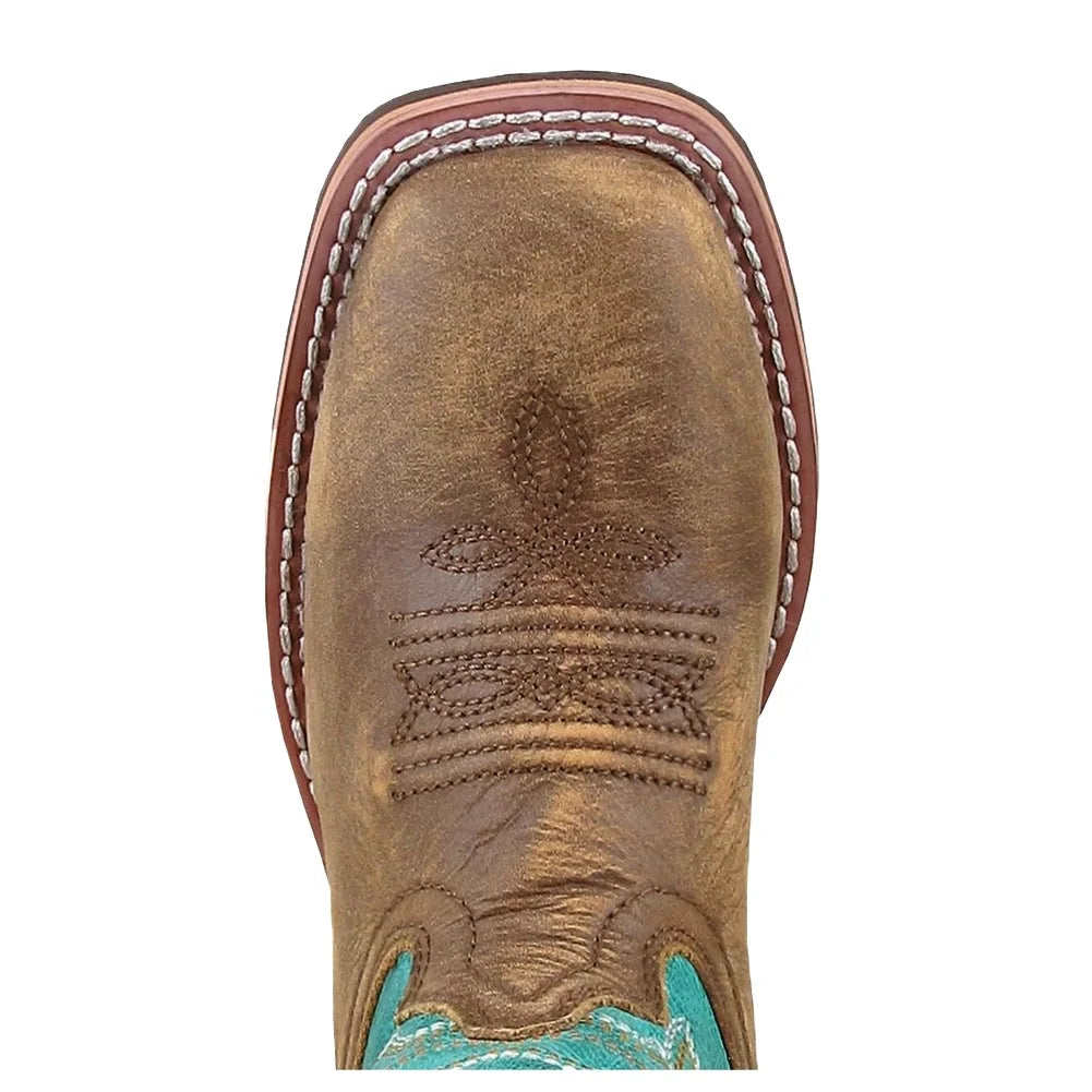 Brown Distress Turquoise Western Boots A933573