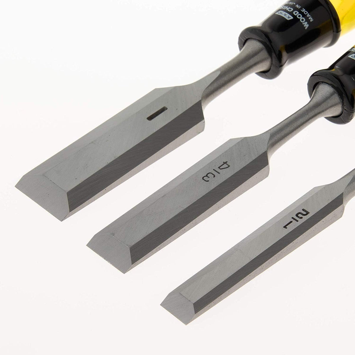 3-piece Japanese Steel Wood Chisel Set with Safety Cap H710768