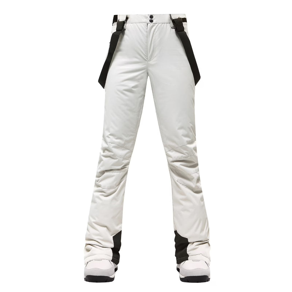 White Waterproof Insulated Snow Bib Trousers O42364