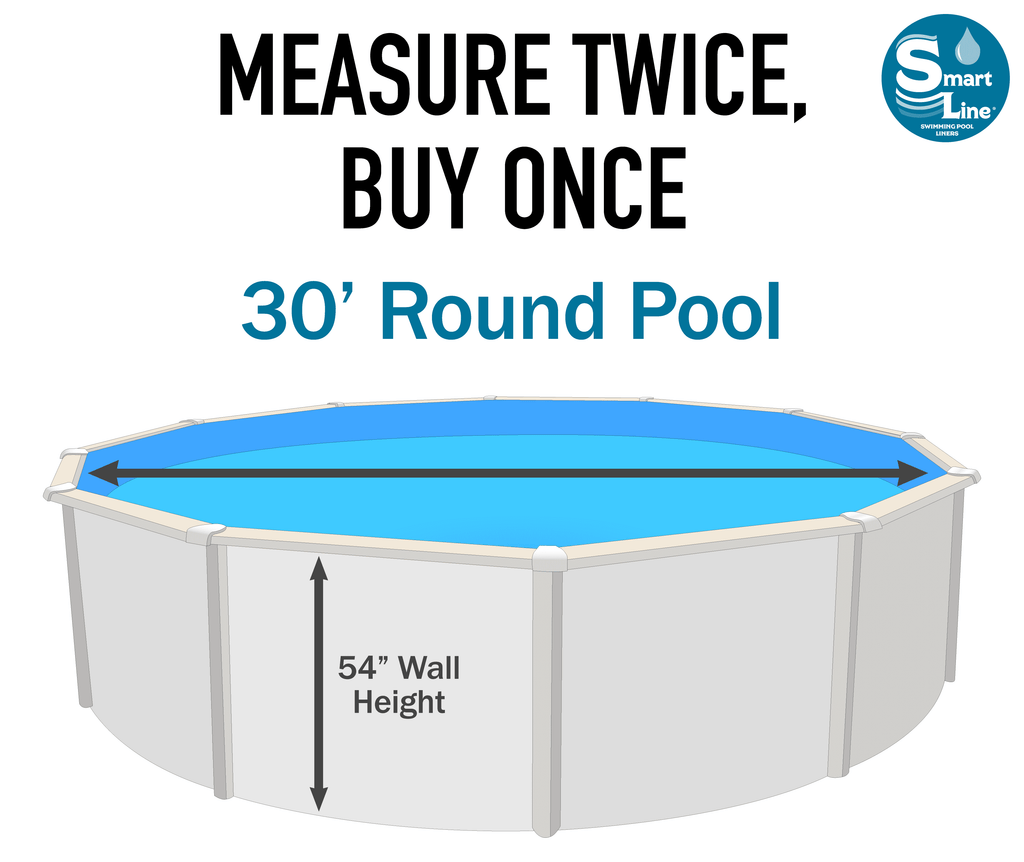 30' Round Swimming Pool Overlap Liner, 54" Height, 25 Gauge O505500