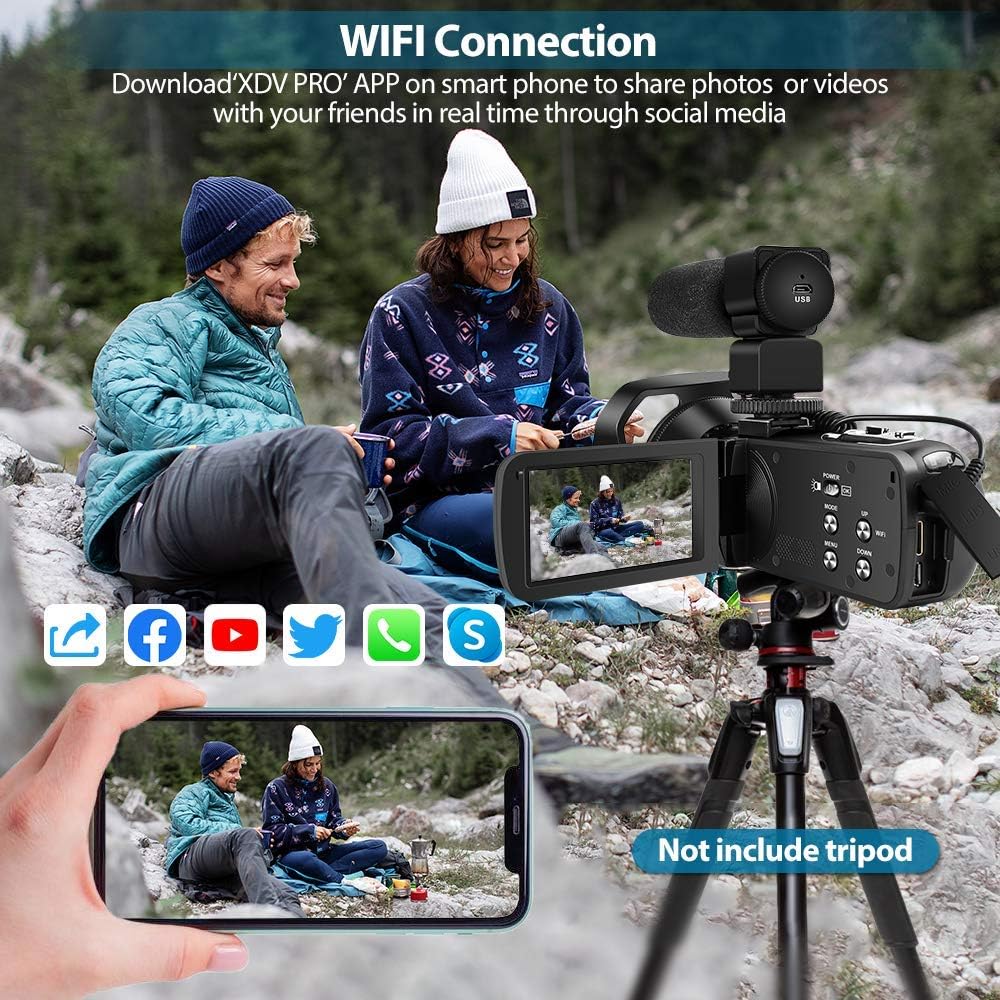 4K 60FPS 48MP 18X Digital Camcorder with Touch Screen and Remote Control S280722