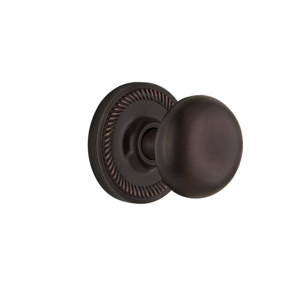 Rope Rosette Passage Door Knob, Timeless Bronze D5612