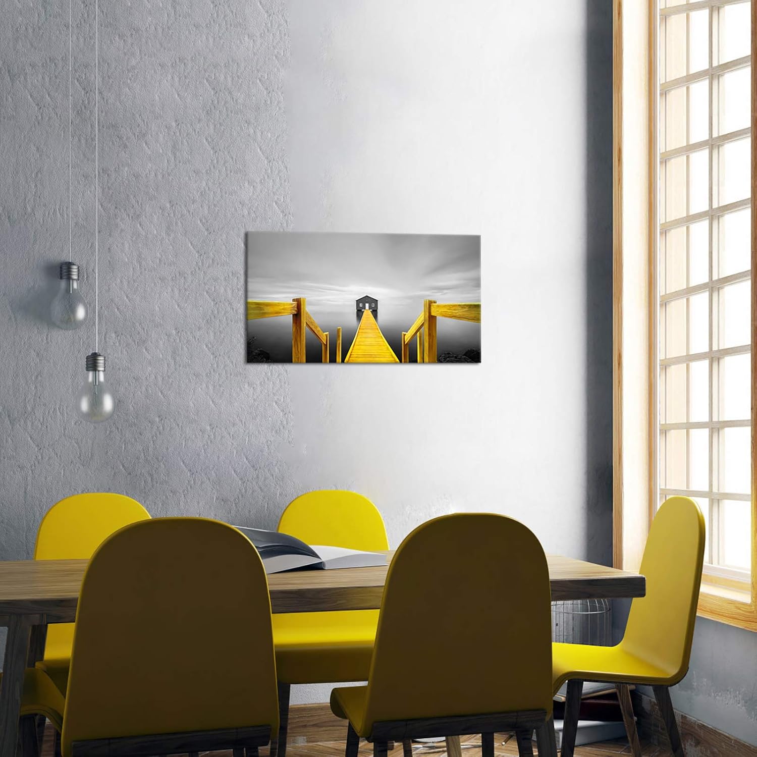 Gold Grey Coastal Canvas Wall Art 20x36inch M262797