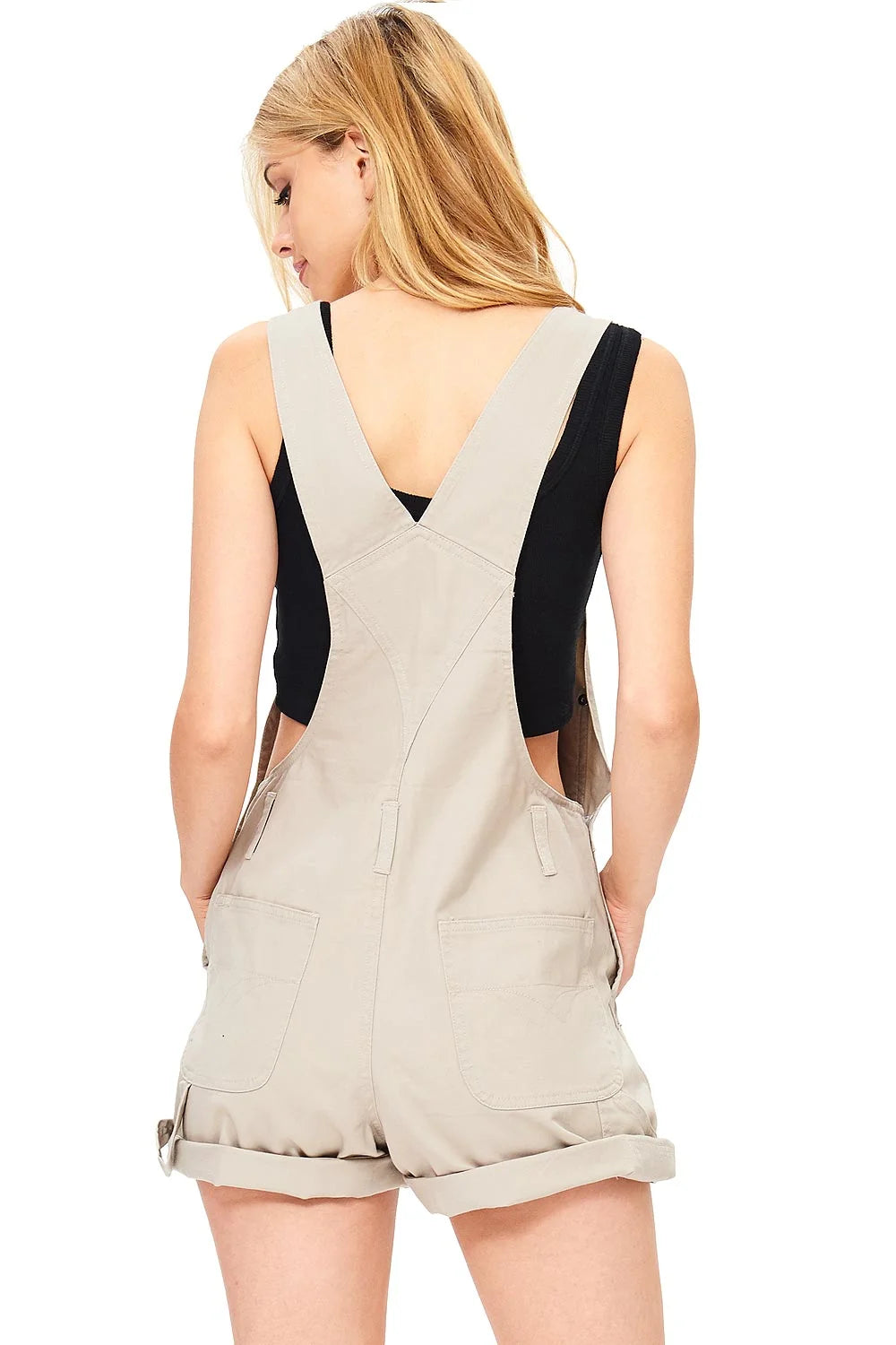 Vintage Twill Denim Short Overalls B262344