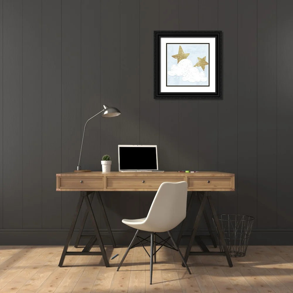 Black Ornate Wood Framed Art Print S759