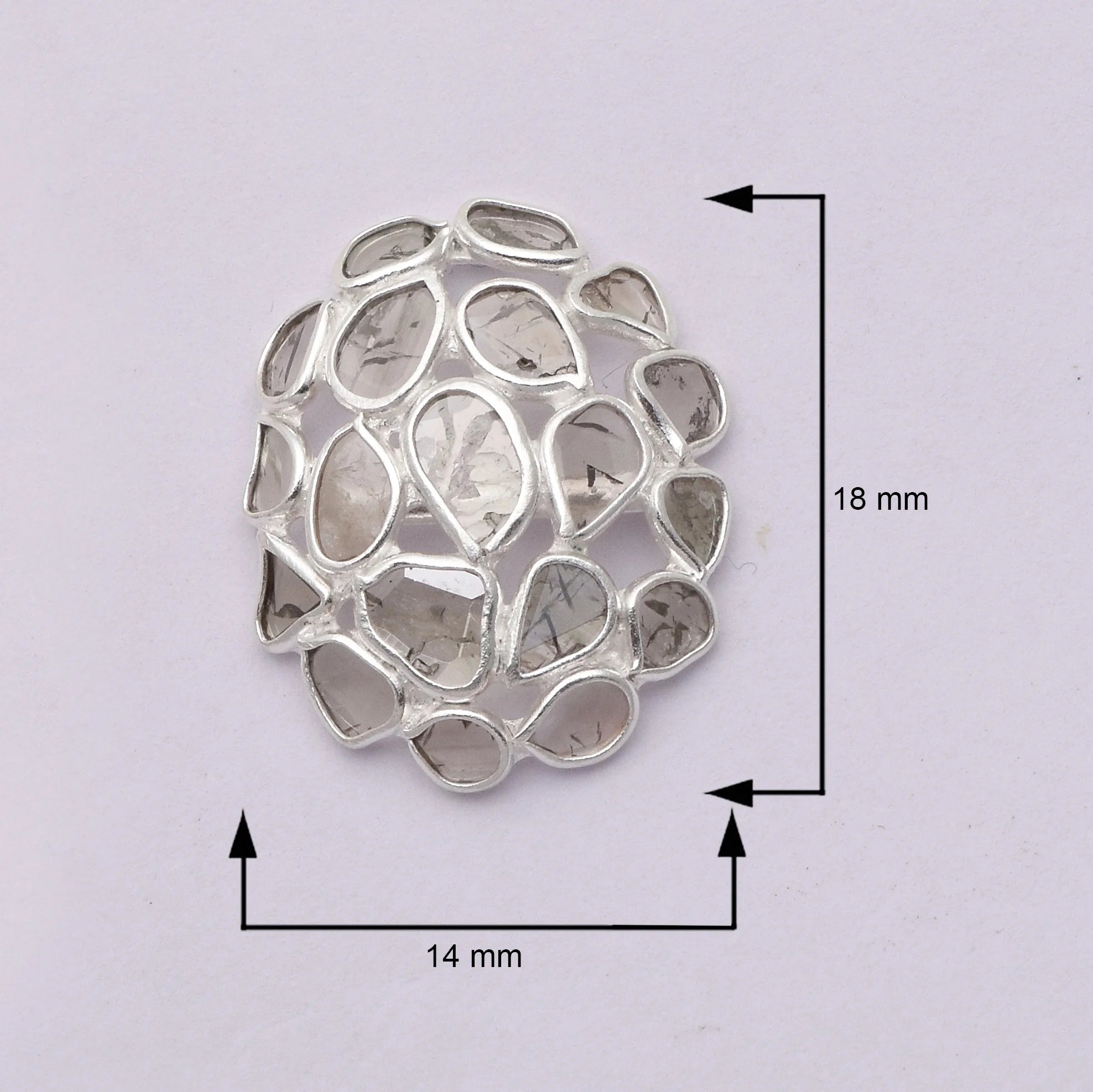 1.50 CTW Natural Diamond Polki Cluster Studs 925 Sterling Silver Earrings V2921